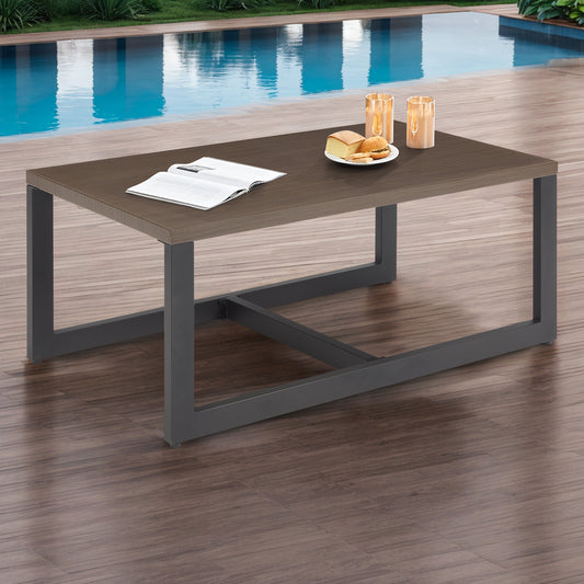 48" Outdoor Metal Coffee Table – Heat-Resistant, Rust-Proof & Hidden Storage, GRS Series