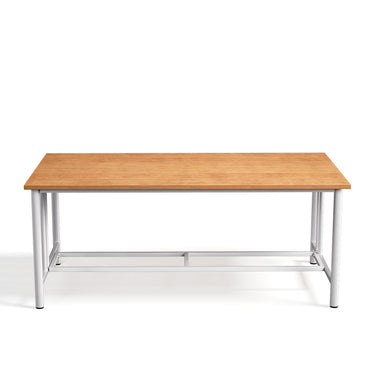 Belord Polywood slat outdoor coffee table with drainage gaps, sturdy design, part of the BINGLI Series, weighs 66 pounds.