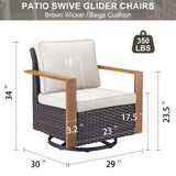 Belord oversize wicker swivel rocker chair from the HOP series with 360° rotation, gliding function, and water-resistant cushion.