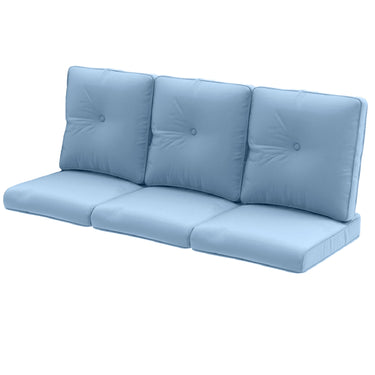 Outdoor Furniture Cushions with Removable Covers - Set of 6 (3 Seat & 3 Back) 22x24x4 Inch Patio Pillows - Belord