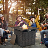 Belord 30-inch round propane fire pit table with hidden tank and 50,000 BTU for patio outdoor heating and ambiance.