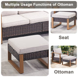 Belord 2-in-1 outdoor ottoman and footstool from the HOP Series, versatile patio conversation set accessory in stylish design