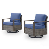 Belord Oversize Wicker Swivel Rocker Chair with water-resistant cushion, 360° swivel and gliding for patio conversation sets.