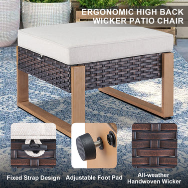Belord Multi-Functional Outdoor Ottoman in patio conversation set, serving as a footstool and extra seat in the HOP Series.