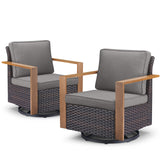 Belord oversize wicker swivel rocker chair with water-resistant cushion, 360° swivel and gliding, perfect for patio conversation sets.
