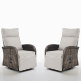 Premium 2-Piece Swivel Recliner Set - Adjustable Backrest & Footrest Patio Chairs, NDS Series - Belord