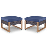 Belord 2-in-1 outdoor patio ottoman and footstool from the HOP Series, versatile outdoor furniture for conversation sets.