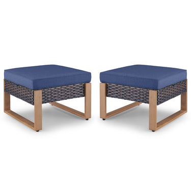 Belord 2-in-1 outdoor patio ottoman and footstool from the HOP Series, versatile outdoor furniture for conversation sets.