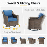 Belord 2-piece outdoor swivel glider chair set from the DAR Series, featuring comfortable patio conversation chairs with cushions.