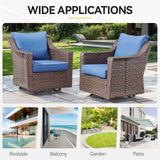Belord 2-piece outdoor swivel glider chair set from the DAR Series, patio conversation furniture with cushioned seats and armrests.
