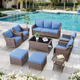 Belord 2-piece outdoor swivel glider chair set from the DAR Series, featuring comfortable patio conversation chairs with cushions.