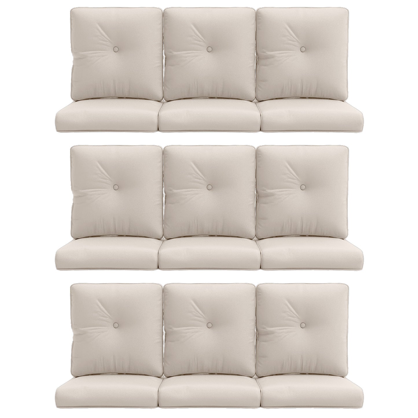18-Piece Blue Patio Cushion Set - 9 Seat & 9 Back Cushions with Removable Waterproof Covers, All-Weather Outdoor Replacement (Standard 22"x24")