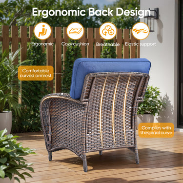 Belord 2-piece outdoor patio chairs with wide T-back design, ideal for conversation sets in outdoor spaces.
