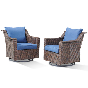 Belord 2-piece outdoor swivel glider chair set from the DAR Series, featuring comfortable patio conversation chairs with cushioned seats.
