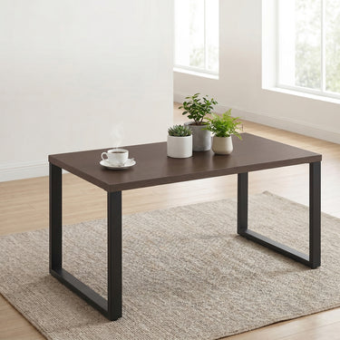 Belord 59-inch rectangular metal patio coffee table with storage shelf in GRS Series, outdoor furniture for patio or garden.