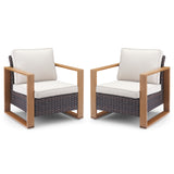 Belord ergonomic high-back wicker patio chair with deep seat and 15° tilt, part of the HOP series, ideal for outdoor conversation sets.
