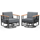 Belord patio swivel rocker chairs set of 2 with 6-inch cushions, sturdy 350lb capacity, part of the BINGLI Series, outdoor seating