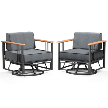 Belord patio swivel rocker chairs set of 2 with 6-inch cushions, sturdy 350lb capacity, part of the BINGLI Series, outdoor seating
