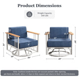 Pair of Belord patio swivel rocker chairs with 6-inch cushions, sturdy design, suitable for outdoor seating, part of BINGLI series.