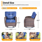 Set of two Belord 4-piece outdoor swivel patio chairs with wide T-back design, part of the T Series for patio conversation setups.