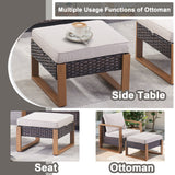 Belord multi-functional outdoor ottoman used as a footstool or extra seat, part of the patio conversation sets in the HOP Series.