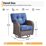 Belord 2-piece outdoor swivel patio chairs with wide T-back design from the T Series, ideal for conversation set seating.