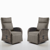Premium 2-Piece Swivel Recliner Set - Adjustable Backrest & Footrest Patio Chairs, NDS Series - Belord