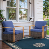Belord oversize wicker swivel rocker chair from the patio conversation sets with 360° swivel, gliding, and a 4-inch water-resistant cushion.