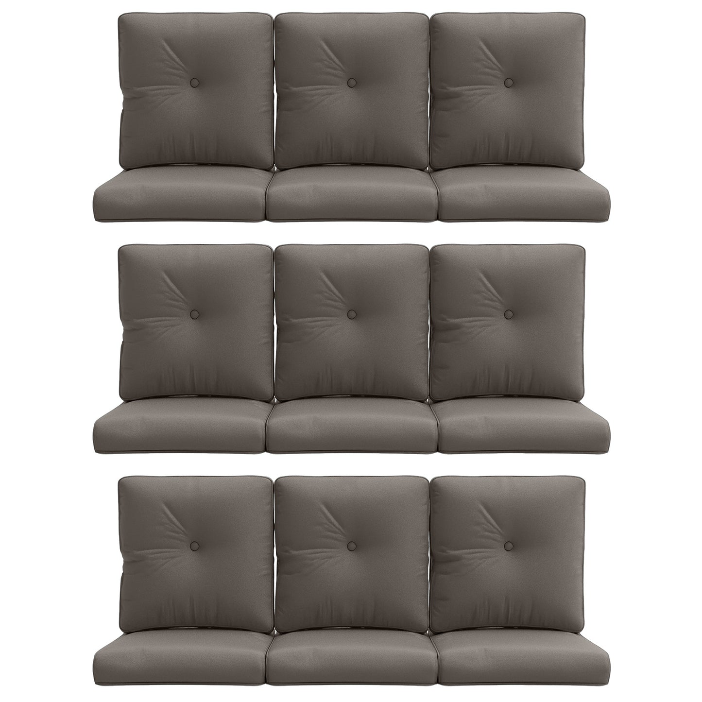 18-Piece Blue Patio Cushion Set - 9 Seat & 9 Back Cushions with Removable Waterproof Covers, All-Weather Outdoor Replacement (Standard 22"x24")