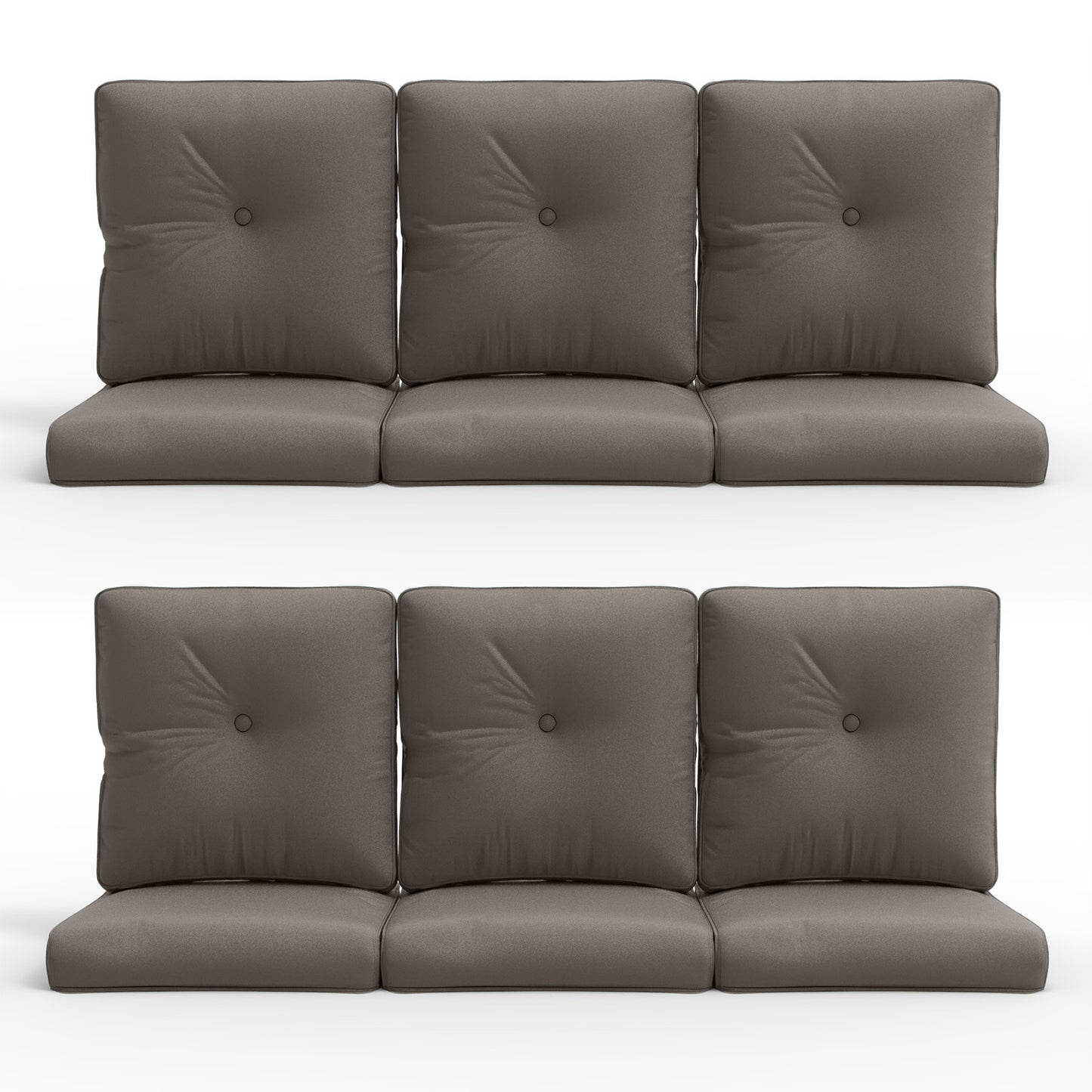 12-Piece Blue Patio Cushion Set - 6 Seat & 6 Back Cushions with Removable Waterproof Covers, All-Weather Outdoor Furniture Replacement