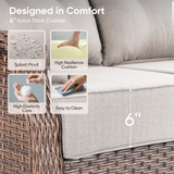 Belord 8-piece wicker patio swivel glider chairs and dual sofa set from OVOLO Series, outdoor conversation furniture with cushions