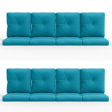 16-Piece Blue Patio Cushion Set - 8 Seat & 8 Back Cushions with Removable Waterproof Covers - Belord