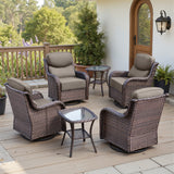 Belord 6-piece patio swivel glider chair set with side tables, featuring cushioned seats and a stylish NT Series design.