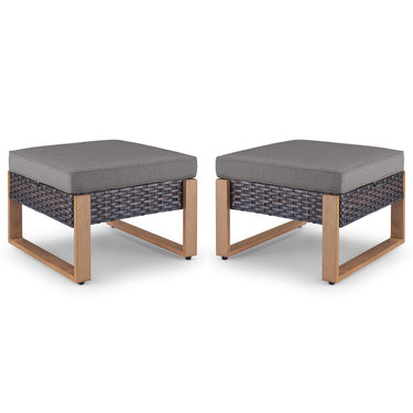 Belord multi-functional outdoor ottoman serving as a footstool and extra seat, part of the patio conversation set.