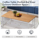 Belord Outdoor Coffee Table from BINGLI Series with Polywood slats, drainage gaps, and a sturdy 66LB design.