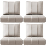 Set of four Belord luxury outdoor chair cushions, water-resistant 24x24-inch seat pads for patio rattan and sectional furniture.