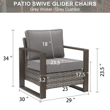 Belord ergonomic high-back wicker patio chair with 15° tilt, deep seat, and high back for comfortable outdoor conversation seating.