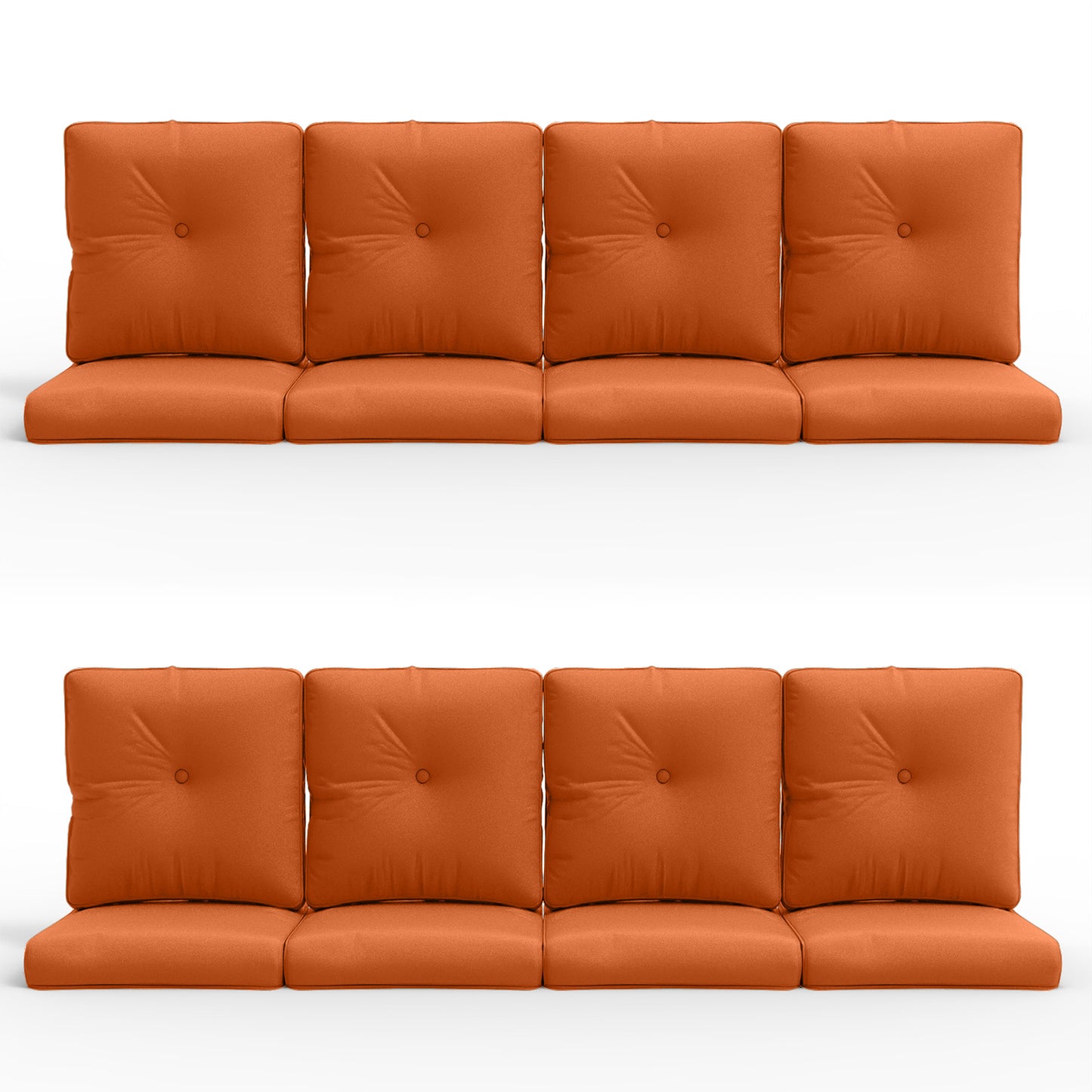 16-Piece Blue Patio Cushion Set - 8 Seat & 8 Back Cushions with Removable Waterproof Covers