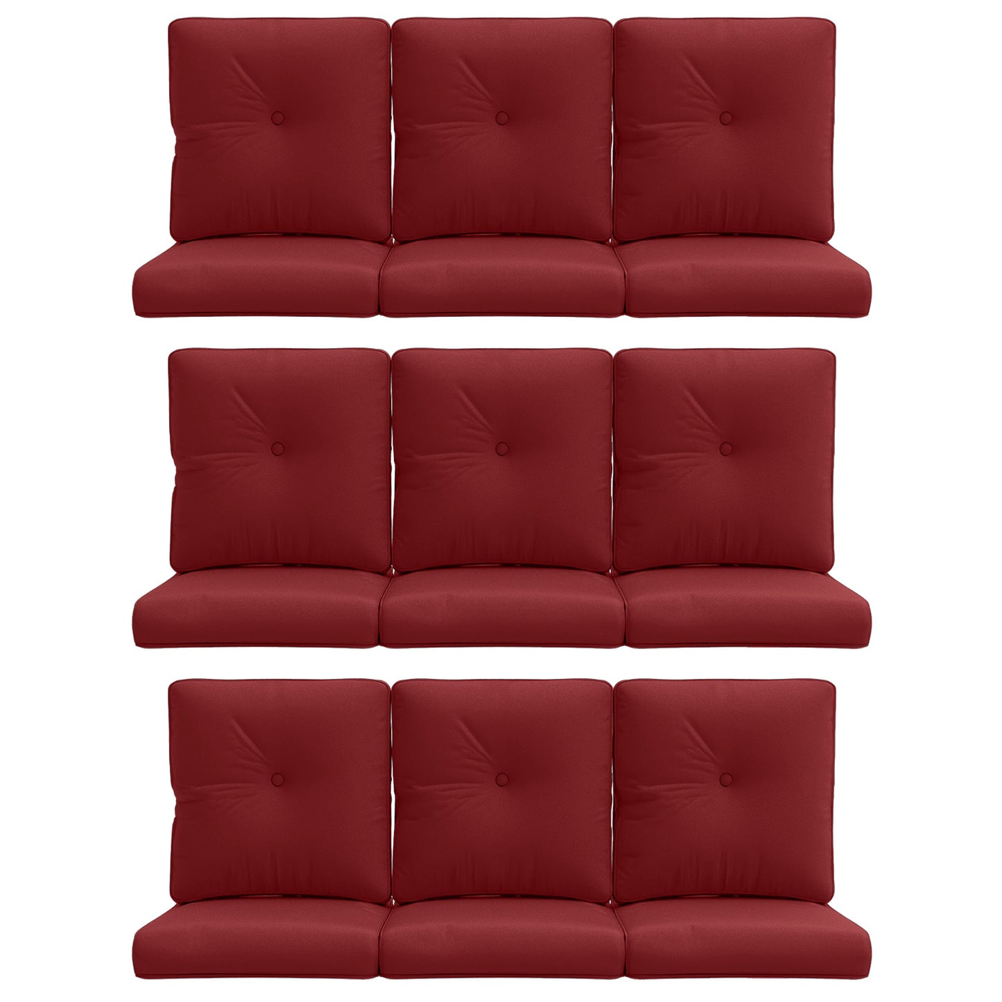 18-Piece Blue Patio Cushion Set - 9 Seat & 9 Back Cushions with Removable Waterproof Covers, All-Weather Outdoor Replacement (Standard 22"x24")