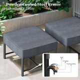 Belord BINGLI series outdoor ottomans set of 2 with 5-inch cushions, sturdy design, perfect for outdoor patio or garden seating.
