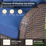 Belord 3-seater T-back patio sofa with 5-inch thick high-density cushions from the T Series, ideal for outdoor conversation spaces.