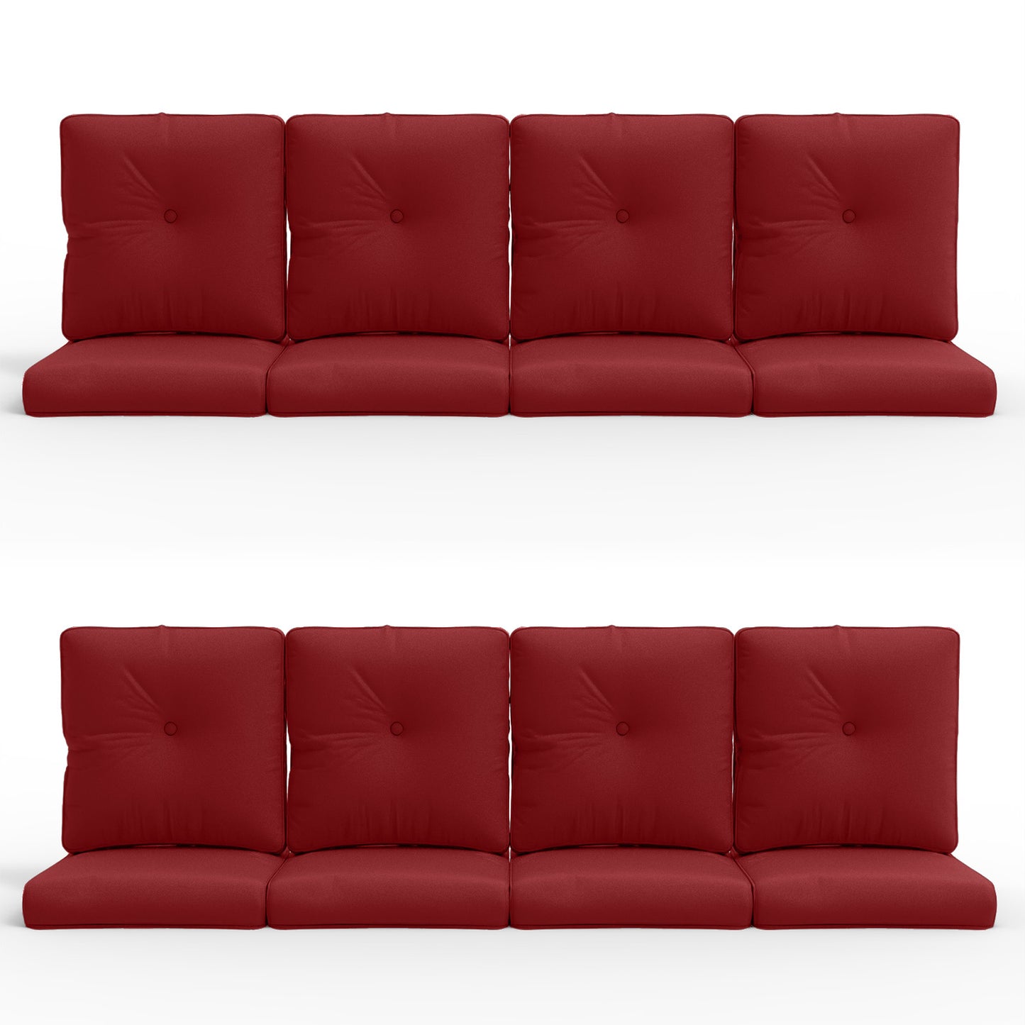 16-Piece Blue Patio Cushion Set - 8 Seat & 8 Back Cushions with Removable Waterproof Covers