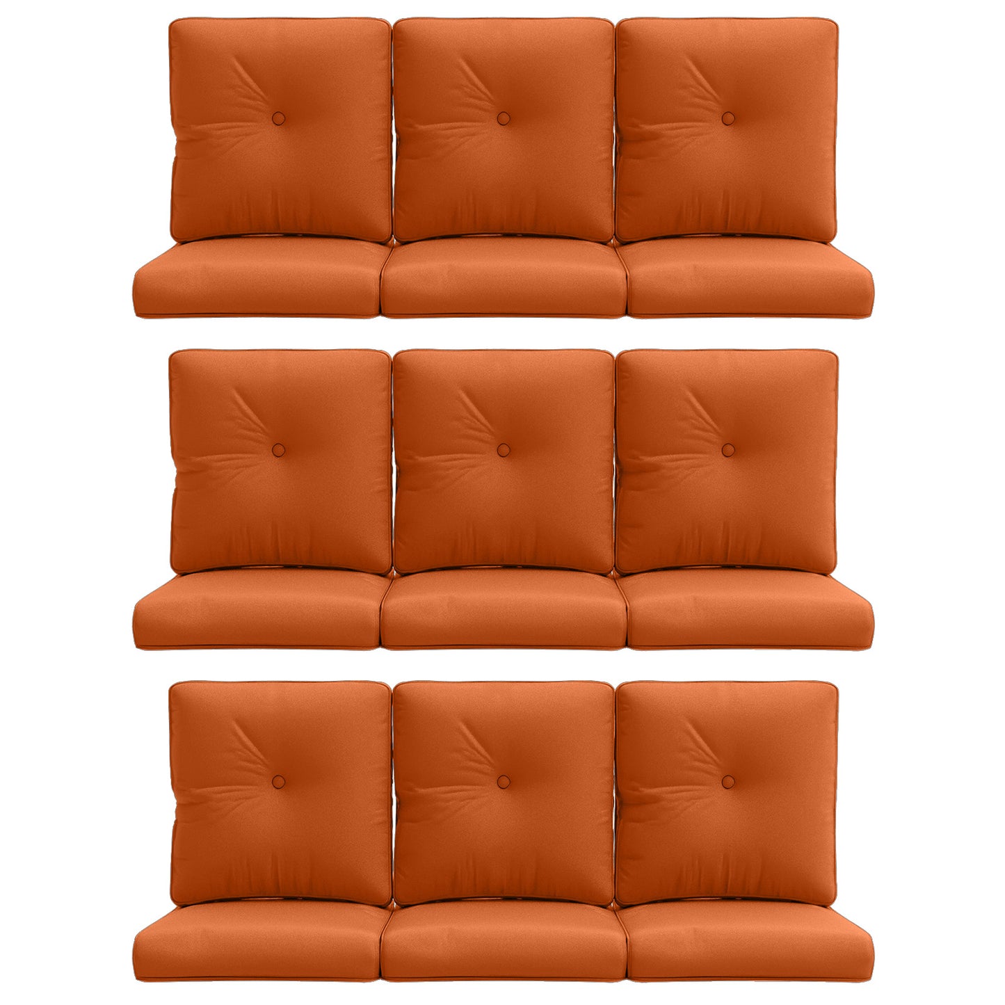 18-Piece Blue Patio Cushion Set - 9 Seat & 9 Back Cushions with Removable Waterproof Covers, All-Weather Outdoor Replacement (Standard 22"x24")