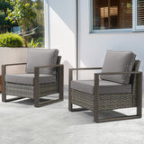 Belord ergonomic high-back wicker patio chair with 15° tilt, deep seat, and high back from the HOP Series, ideal for outdoor conversation sets.