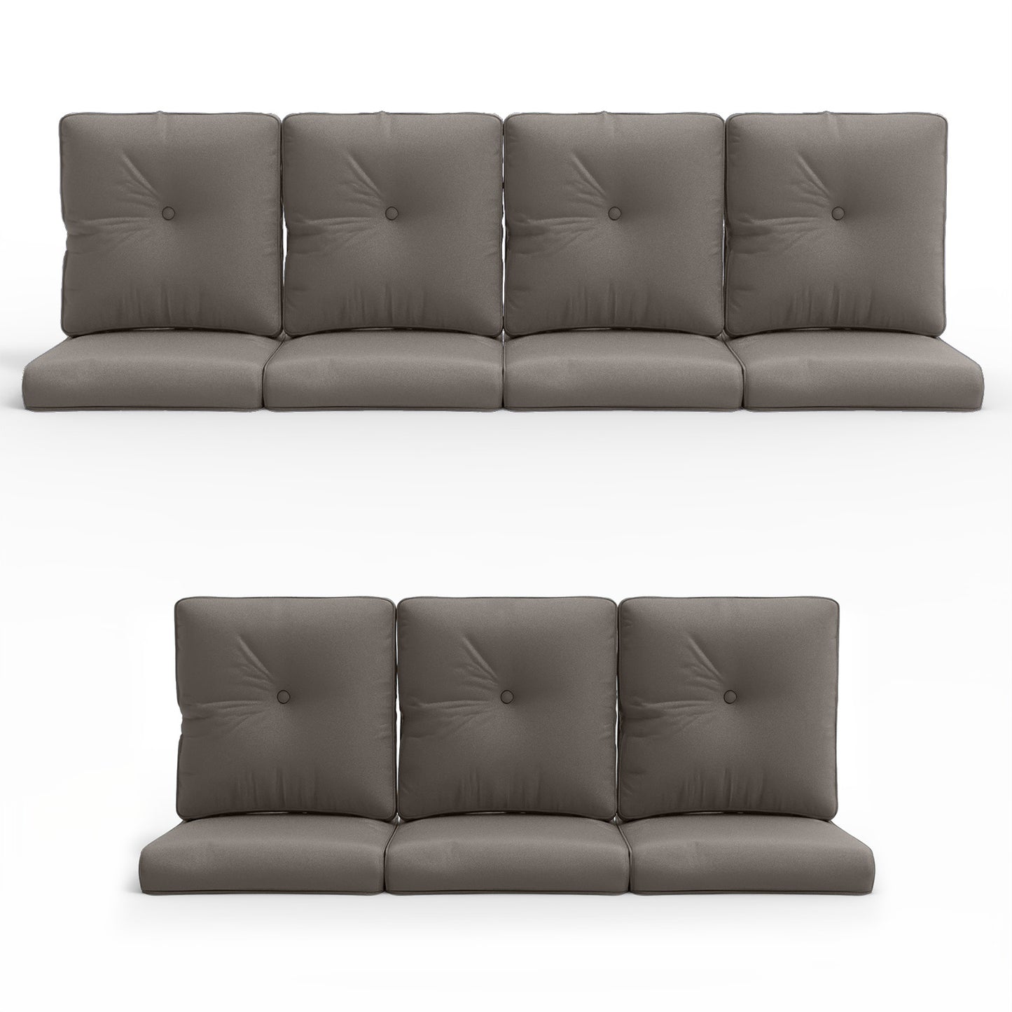 Luxury 14-Piece Outdoor Cushion Set - 7 Seat & 7 Back Pillows with Zip-off Waterproof Covers, All-Weather Patio Furniture Replacement