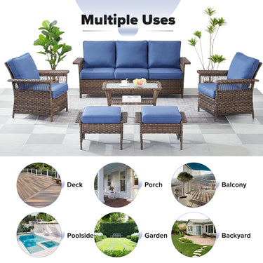 Belord outdoor wicker patio chair set of 2 with 5-inch wide armrests, stainless steel frame, stylish and comfortable for outdoor seating