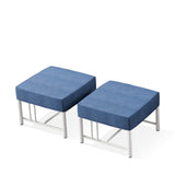 Belord BINGLI outdoor ottomans, set of 2 with 5-inch cushions, sturdy design, ideal for patio or garden seating.