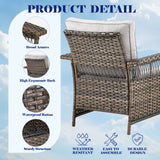 Belord outdoor wicker patio chair set of 3 with side table, stylish SS Series for garden or outdoor lounging.