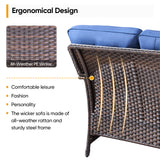 Belord 3-seater T-back patio sofa with 5-inch thick high-density cushions from the T Series, ideal for outdoor conversation sets.
