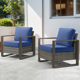 Belord ergonomic high-back wicker patio chair from the HOP Series with a deep seat and 15° tilt design for comfortable outdoor seating.